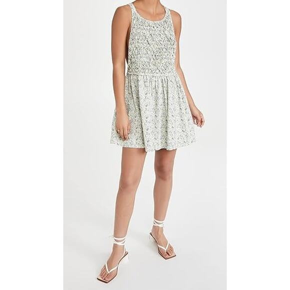 Free People Petunia Sleeveless Mini Dress - M Tea Combo Flowers - Picture 2 of 5